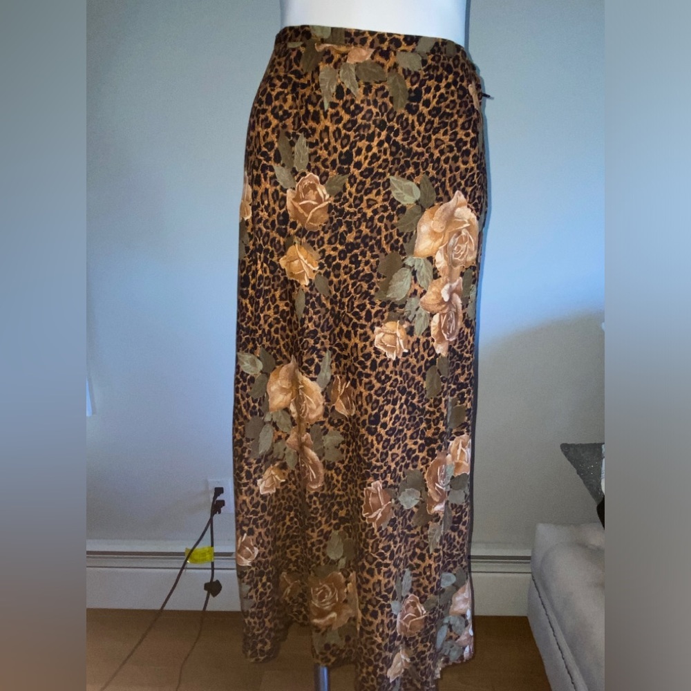 KL collection leopard print maxi skirt